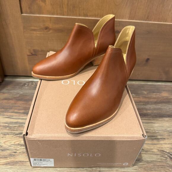 Nisolo Ankle Boot Leather size 9 Brandy - Picture 1 of 5